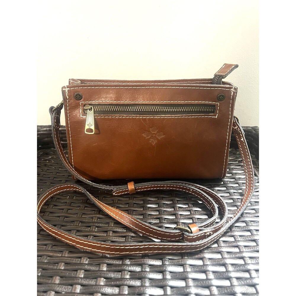 Patricia Nash Turati Tan Leather Crossbody Bag Heritage Zip Western Boho Purse - Picture 5 of 8